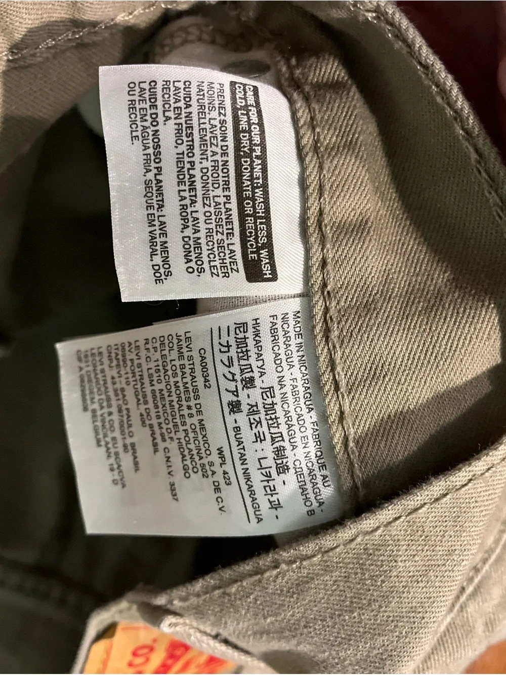 Levi's 559 Men's Olive Green Work Pants size 44/30